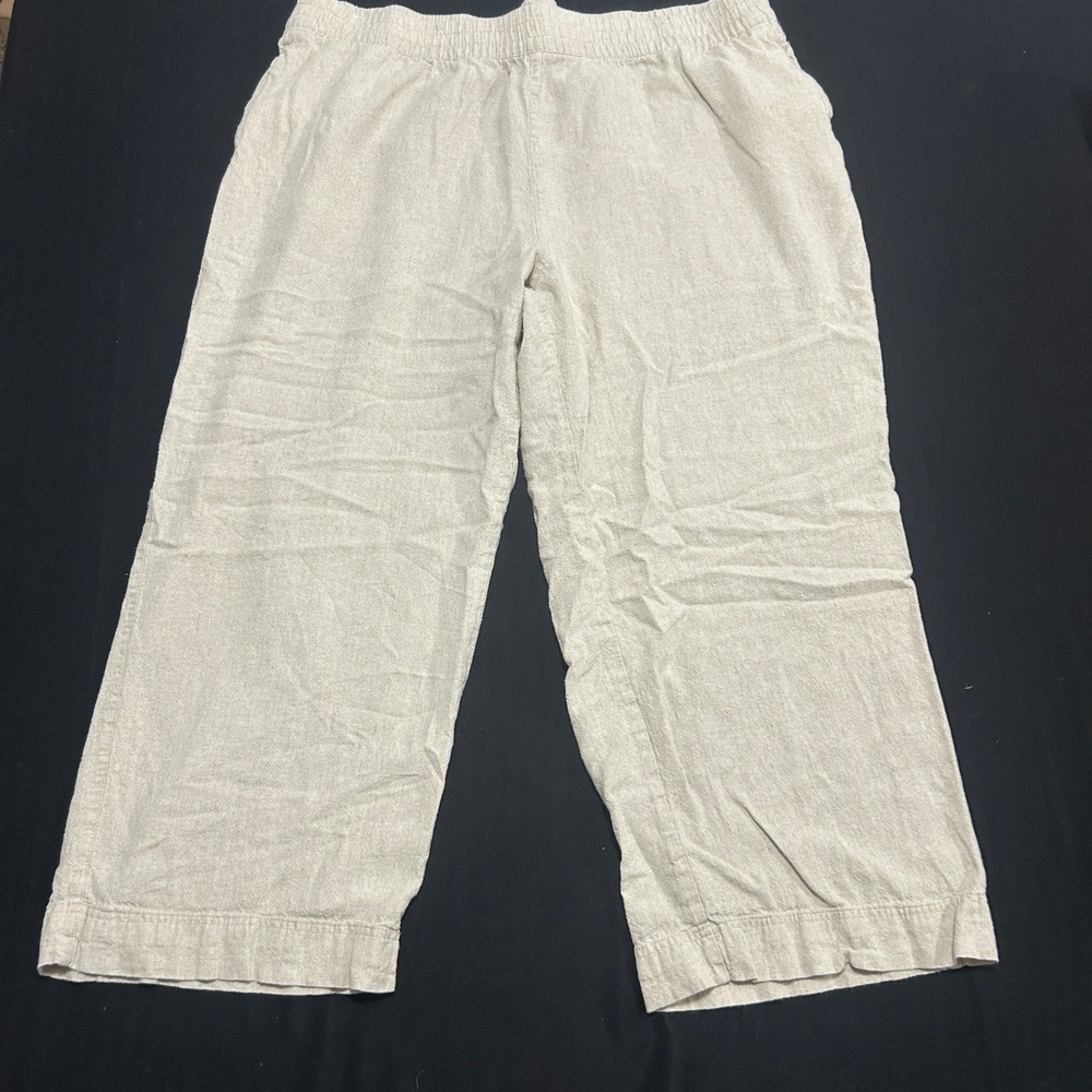 Old Navy XXL Oatmeal Linen Blend High Rise Wide Leg Comfort Waist Pants 1549